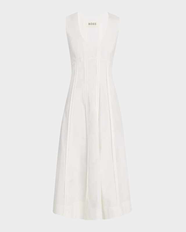 Sculptural Poplin Midi Dress
